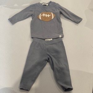 Oh Baby Blue Football Two Piece Outfit Size 0-3 Months